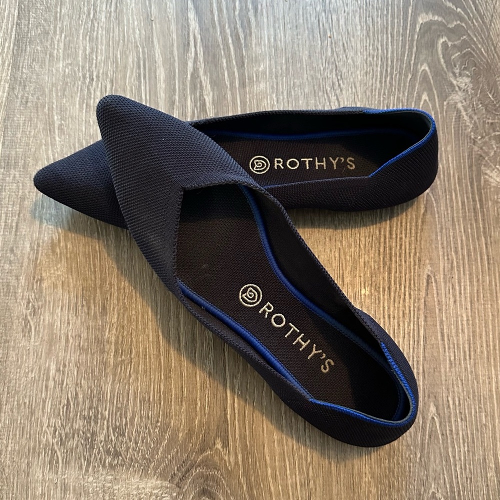 Rothys Point Navy 10.5 | Fair Condition